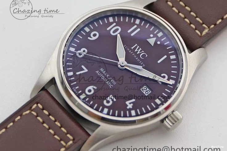 MIROTIME 1226 HighQuality Mark XVIII IW327010 SS M+F 1:1 Best Edition Brown Dial on Brown Leather Strap A 7049